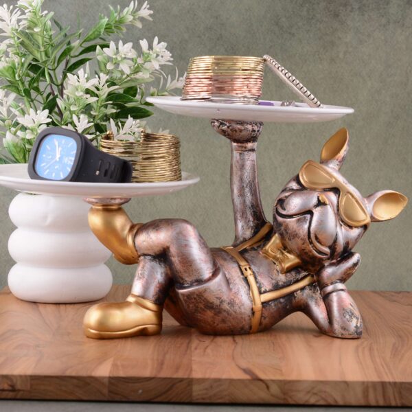 Cool Dog Showpiece with Plate for Home Dcor Item | Kitchen,Bedroom,Office,Dinning Table Decorative Item