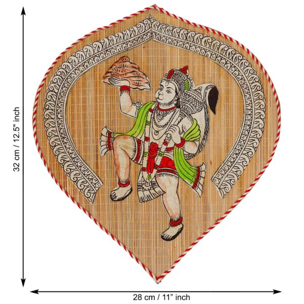 Bamboo Hand Crafted Leaf Design Wall Hangings Of Hanuman Ji For Home Decor | Bamboo Art For Wall Decor - Image 2